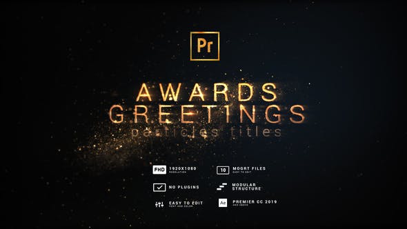 企业年会金色粒子颁奖开场文字动画Awards and Greetings | Particles Titles