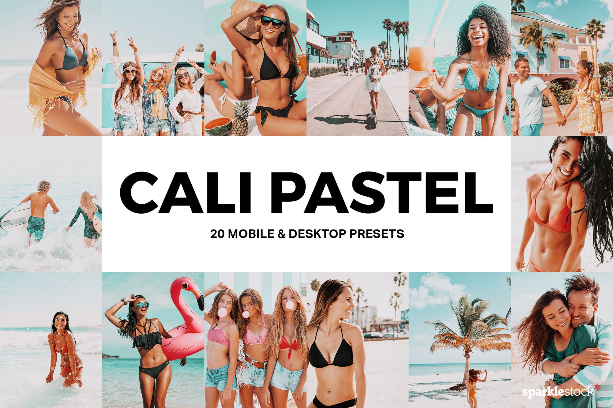 20 个热带沙滩风情预设，适合人像，风景Cali Pastel Lightroom Presets and LUTs