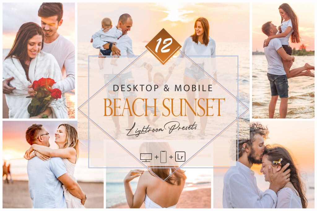 12个夏日海滩人像LR预设 12 Beach Sunset Lightroom Presets